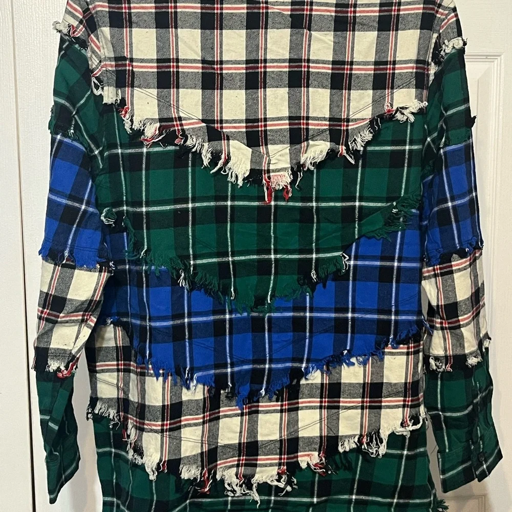 BLANK NYC BLANKNYC XL DOUBLE DARE FLANNEL SHIRT SHACKET WOMEN’S TOP SHIRT #349 - Picture 8 of 9